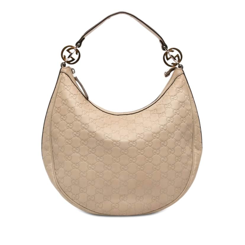 Gucci Medium Guccissima Twins Hobo Beige Leather Very good condition - Front View