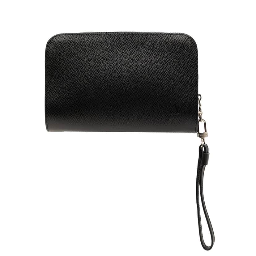 Louis Vuitton Taiga Pochette Baikal Black Leather Very good condition - Front View