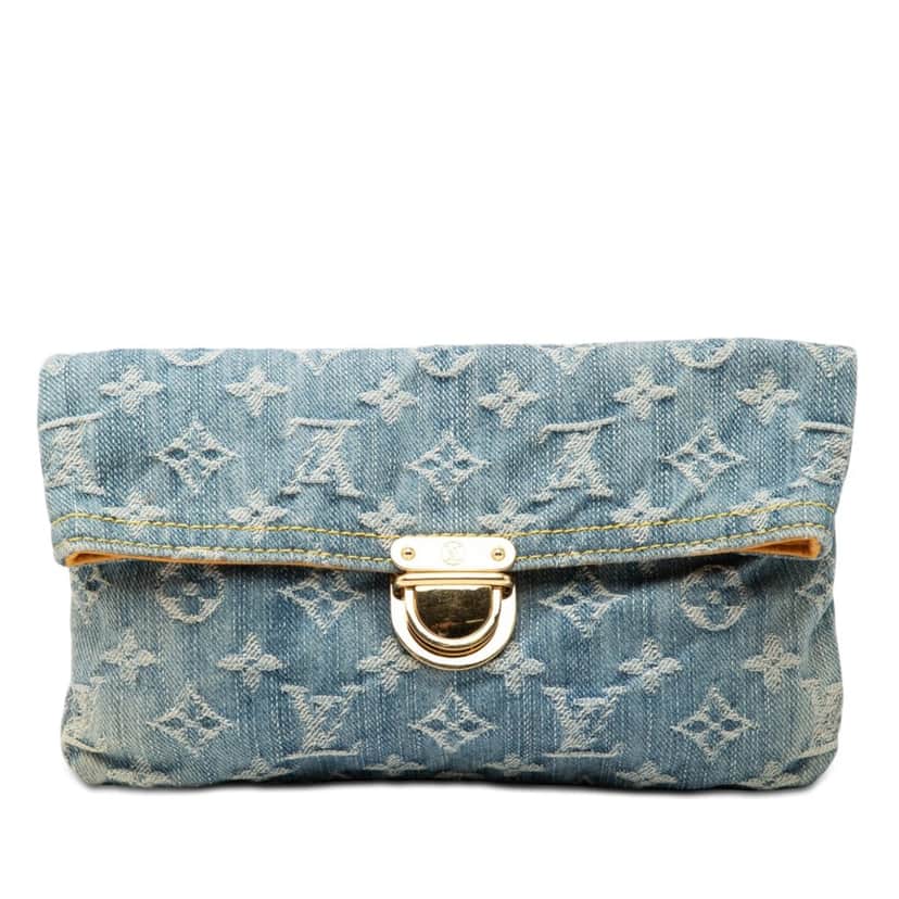 Louis Vuitton Monogram Denim Pochette Plate Blue Very good condition - Front View