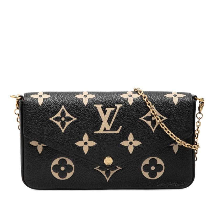 Louis Vuitton Bicolor Monogram Empreinte Pochette Felicie Black Leather Very good condition - Front View
