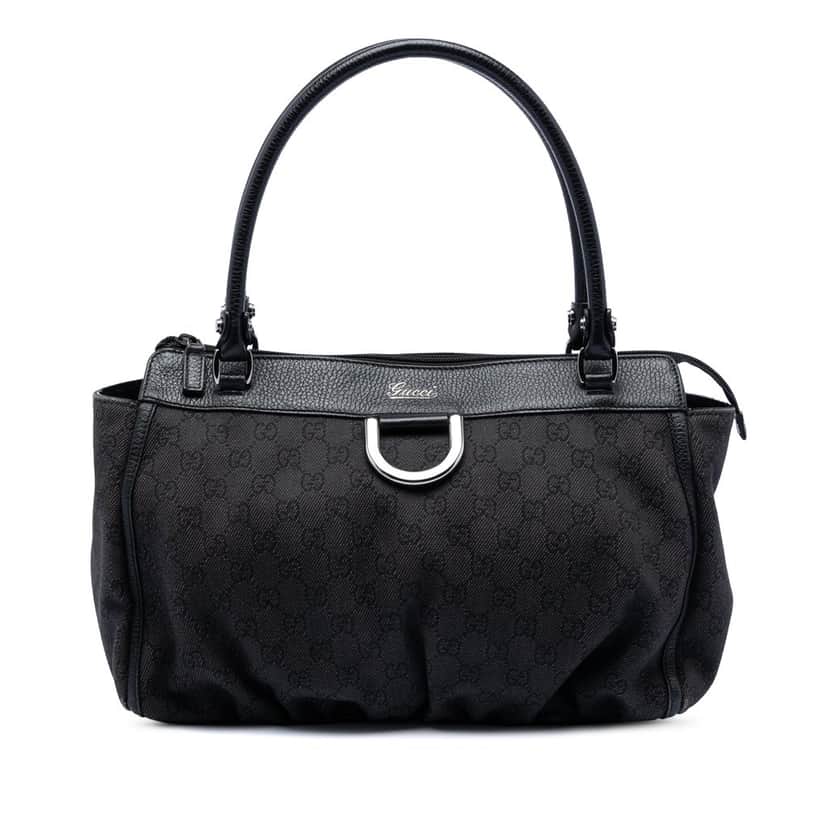 Gucci GG Denim Abbey D Ring Tote Black Very good condition - Front View