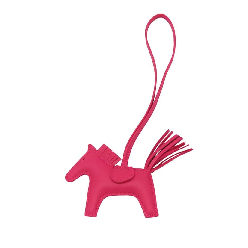 Hermès Milo Lambskin Grigri Rodeo Bag Charm PM Pink Leather Very good condition - Front View