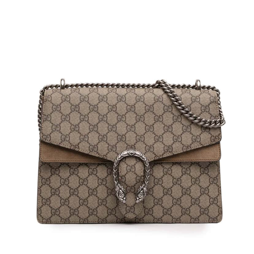 Gucci Medium GG Supreme Dionysus Shoulder Bag Beige Very good condition - Front View