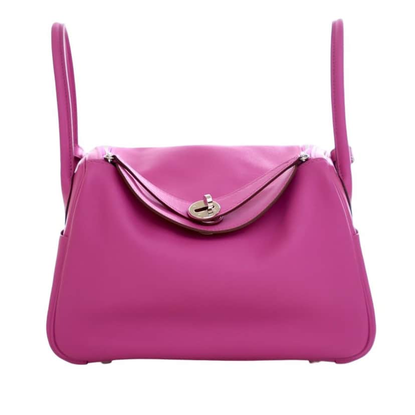 Hermès Swift Tressage Lindy 26 Pink Leather Very good condition - Front View