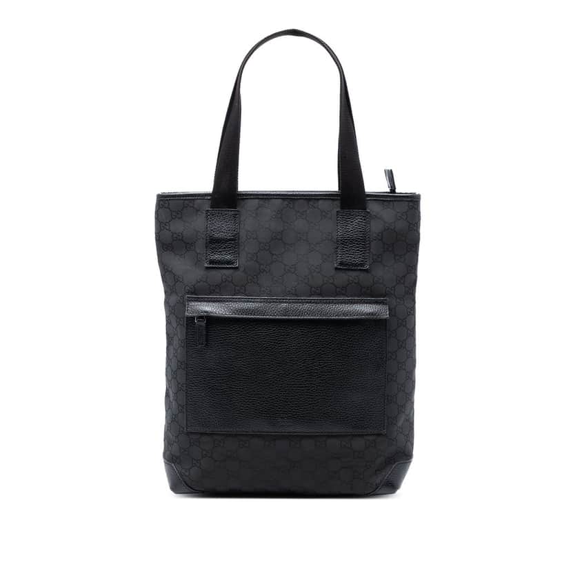 Gucci GG Nylon Tote Black Very good condition - Front View