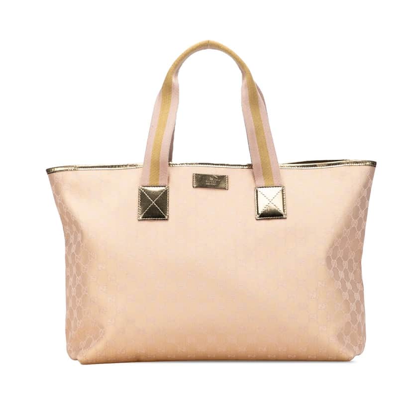 Gucci GG Canvas Web Tote Gold Very good condition - Front View