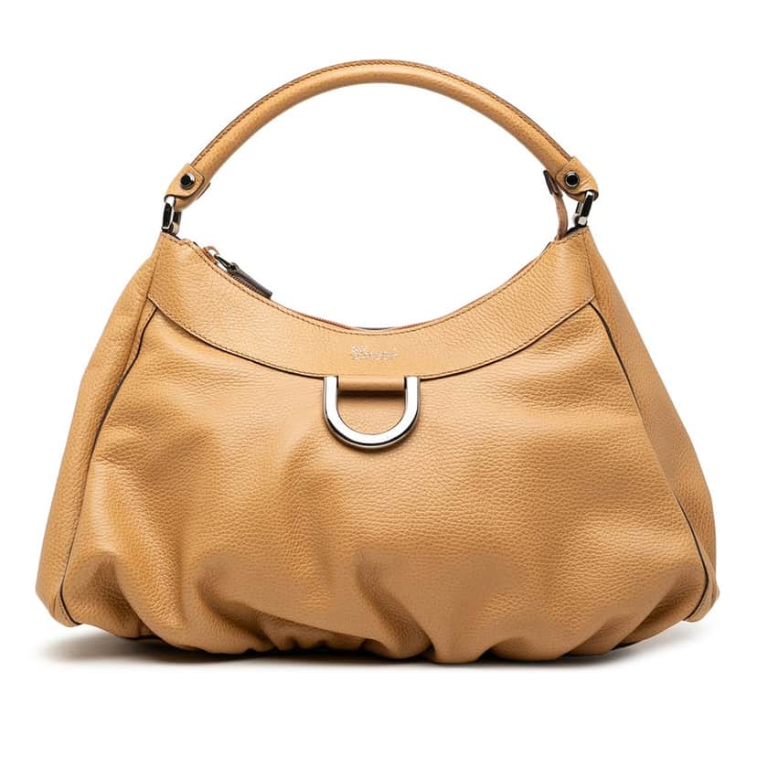 Gucci Leather Abbey D Ring Shoulder Bag Brown Leather Very good condition - Front View