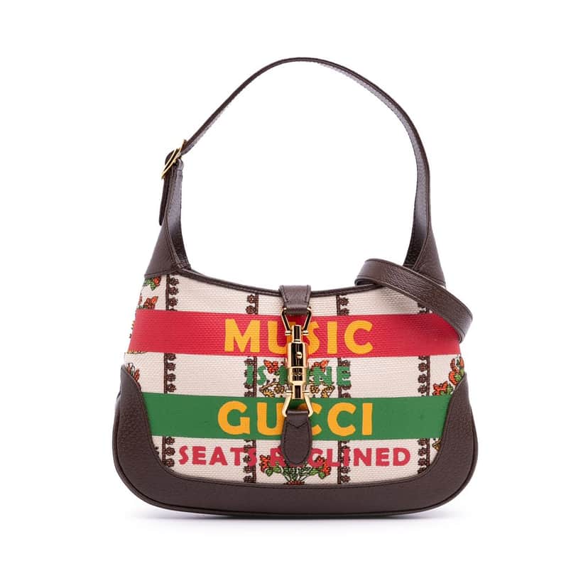 Gucci Small Canvas 100 Centennial Music Jackie 1961 Crossbody Brown Very good condition - Front View