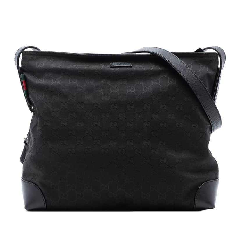 Gucci GG Canvas Web Crossbody Black Very good condition - Front View