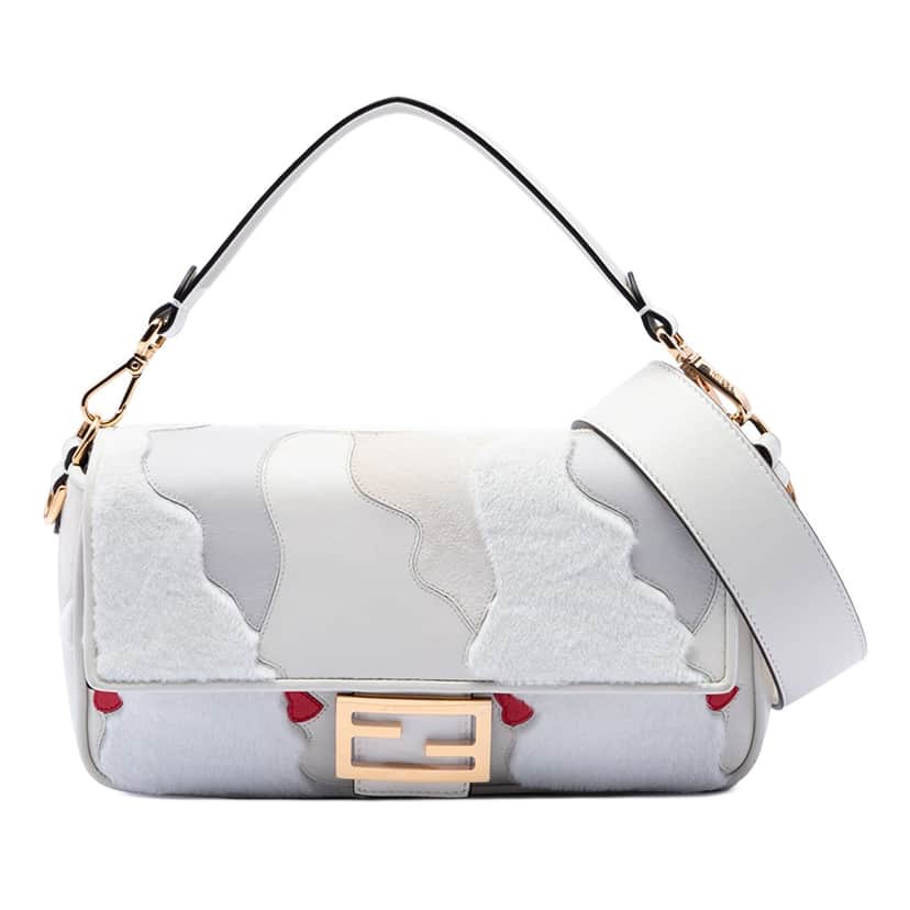 Fendi Nappa and Mink Fur Faces Baguette Satchel Other Leather Very good condition - Front View