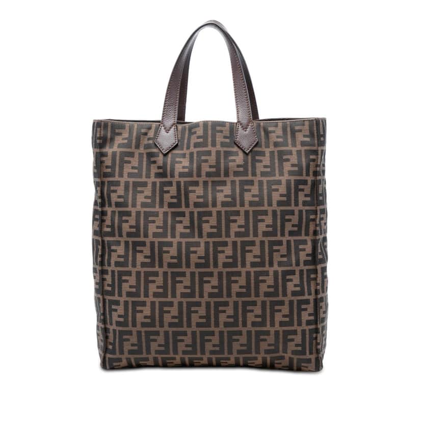 Fendi Zucca Canvas Vertical Shopping Tote Brown Very good condition - Front View