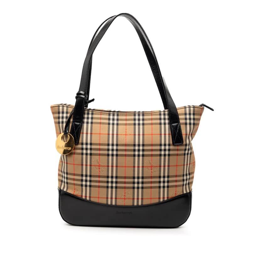 Burberry Haymarket Check Canvas Tote Beige Very good condition - Front View