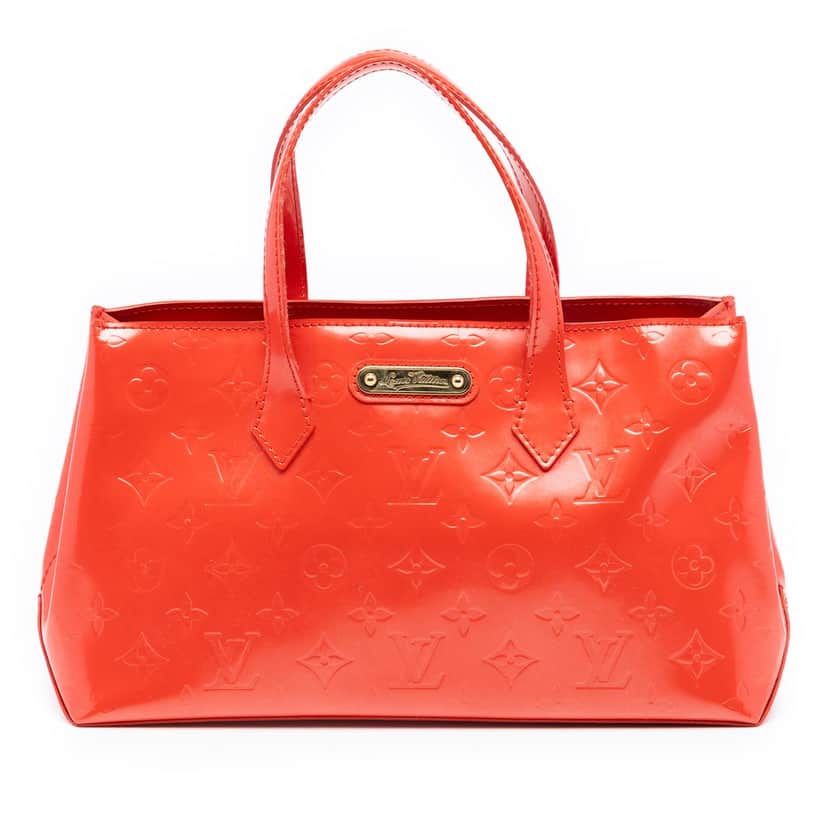 Louis Vuitton Monogram Vernis Wilshire PM Orange Leather Very good condition - Front View