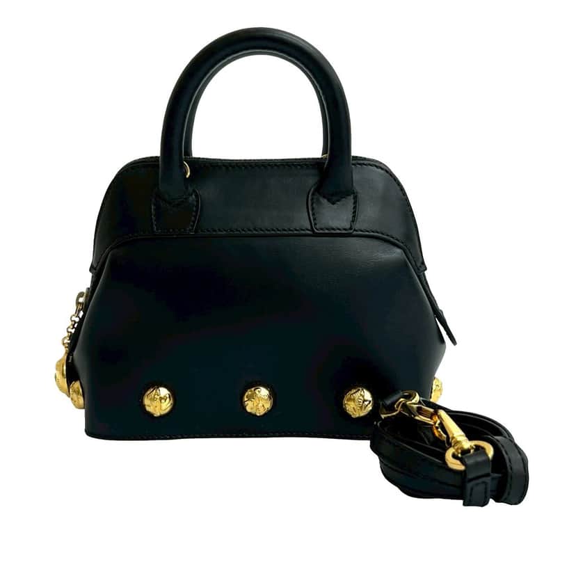 Ferragamo Mini Studded Leather Satchel Black Leather Very good condition - Front View