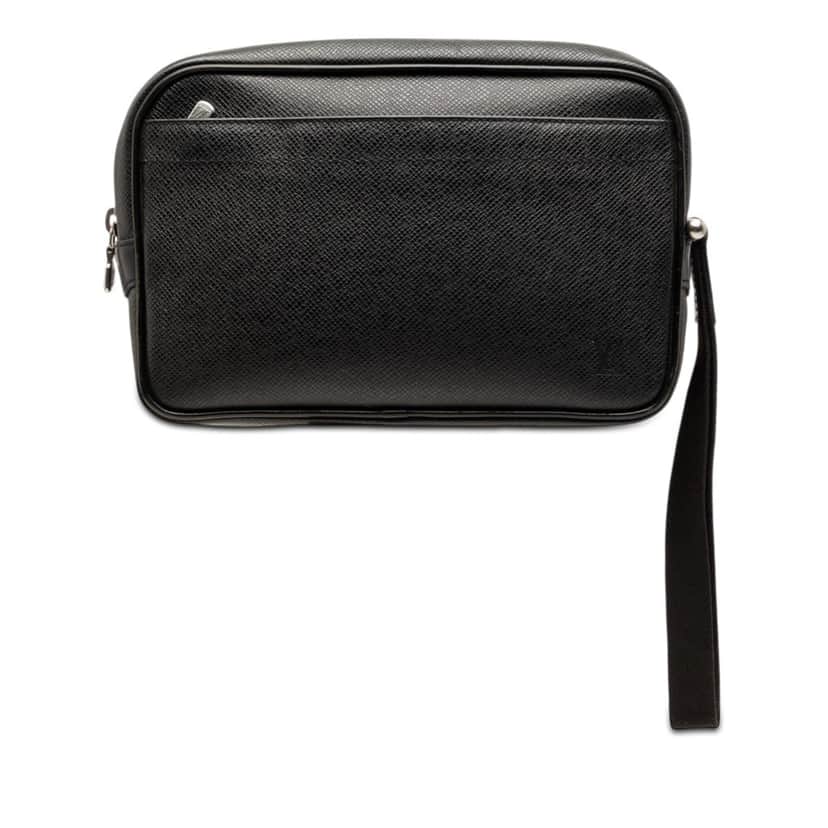 Louis Vuitton Taiga Pochette Kaluga Black Leather Very good condition - Front View