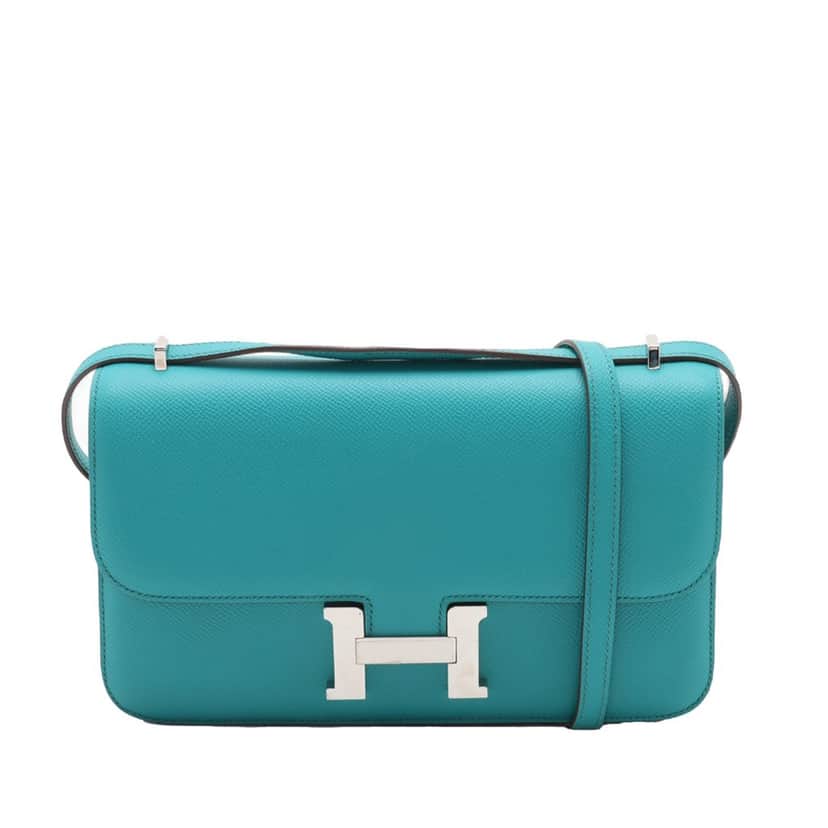 Hermès Epsom Constance Elan 25 Blue Leather Very good condition - Front View