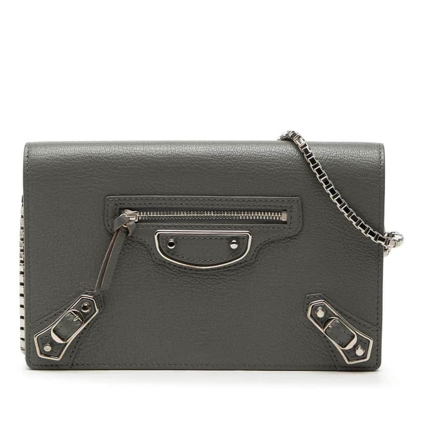 Balenciaga Chevre Motocross Metallic Edge Wallet on Chain Other Leather Very good condition - Front View