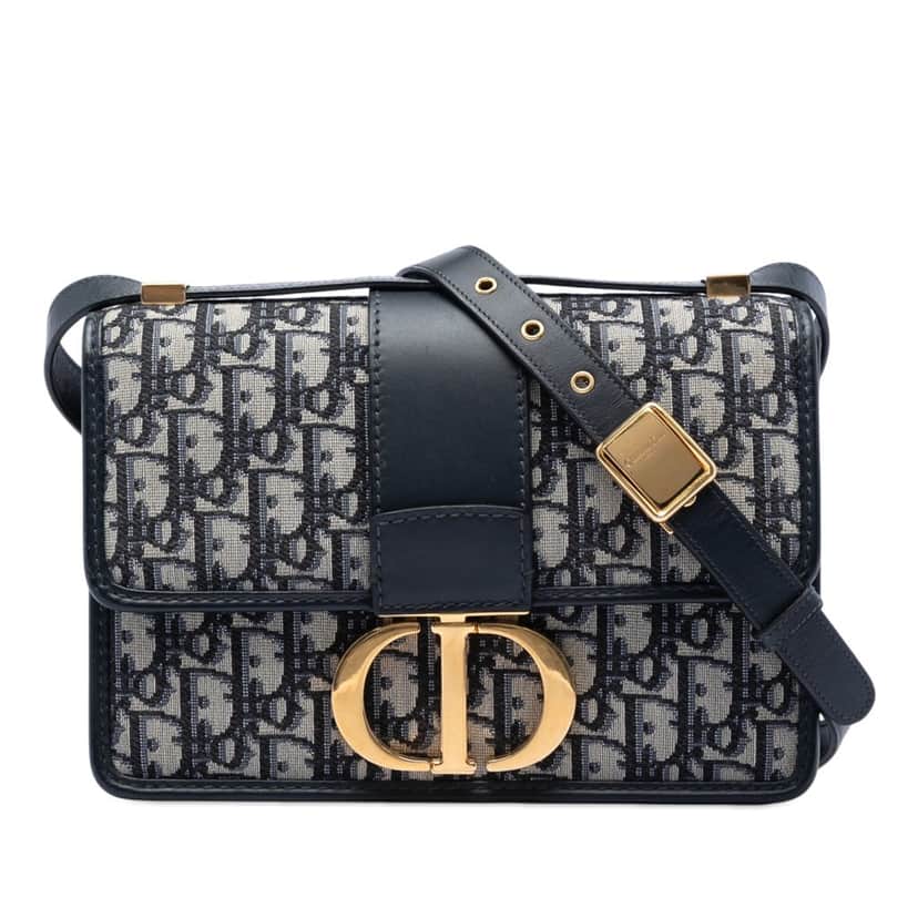 Dior Oblique Canvas 30 Montaigne Flap Blue Very good condition - Front View