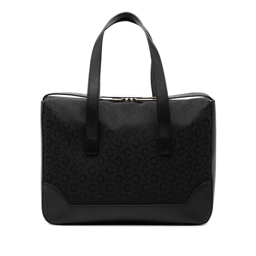 Celine C Macadam Canvas Handbag Black Very good condition - Front View