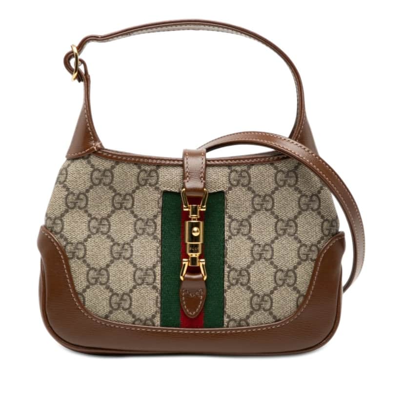Gucci Mini GG Supreme Web Jackie 1961 Crossbody Beige Very good condition - Front View