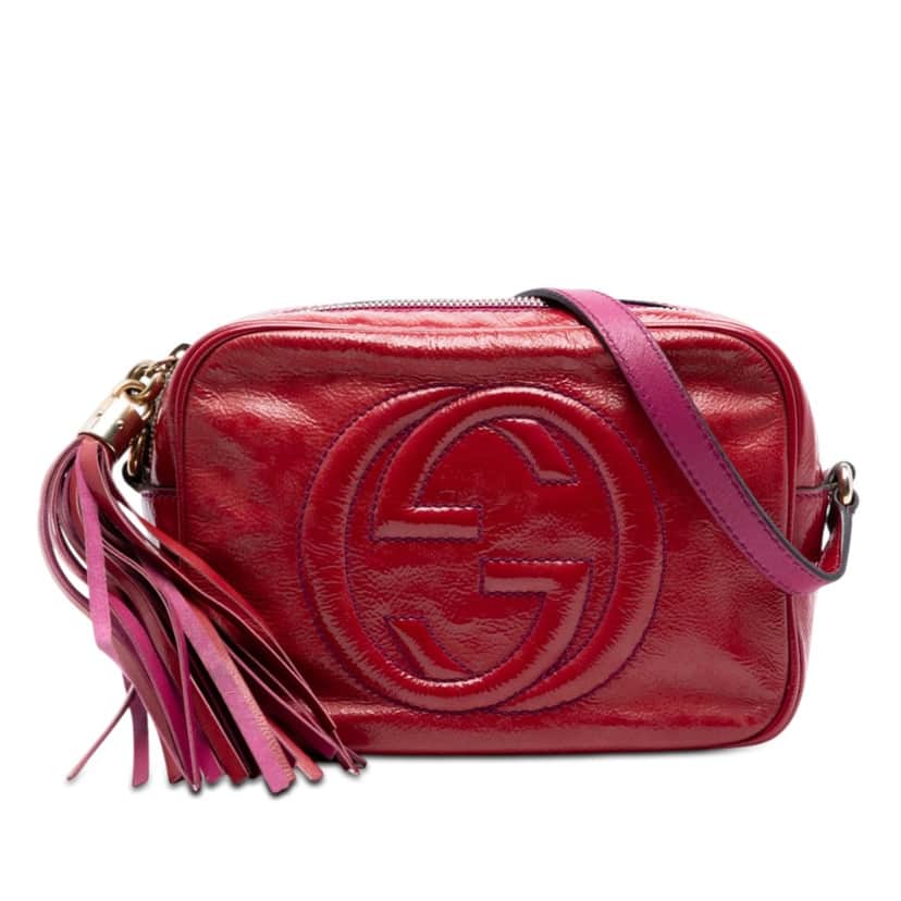 Gucci Patent Soho Disco Crossbody Pink Leather Very good condition - Front View