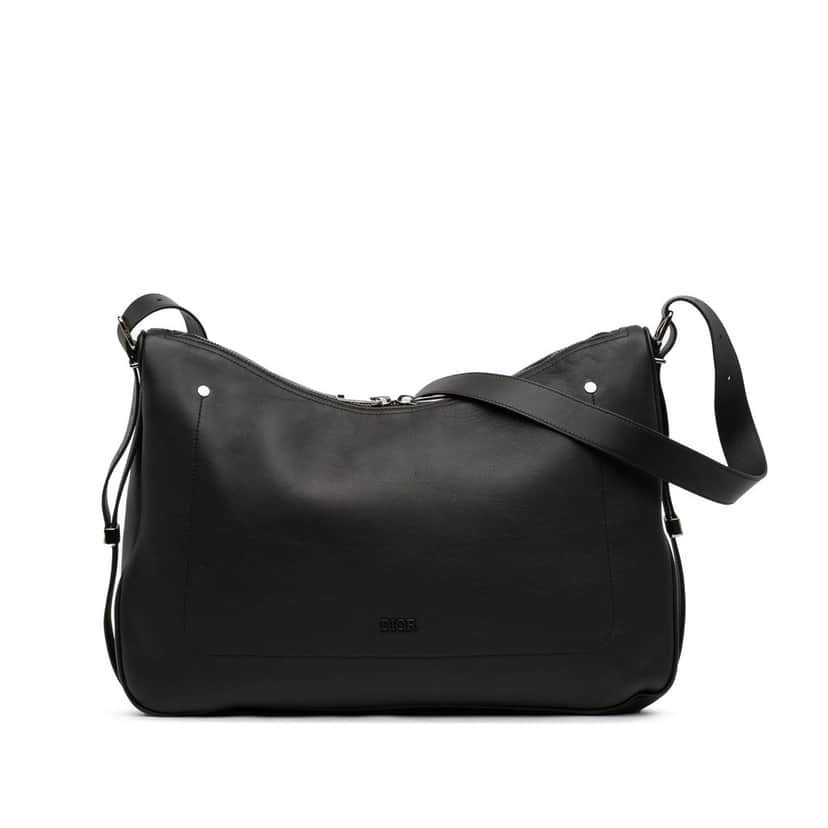 Dior Large Smooth Calfskin Slider Zipped Hobo Black Leather Very good condition - Front View