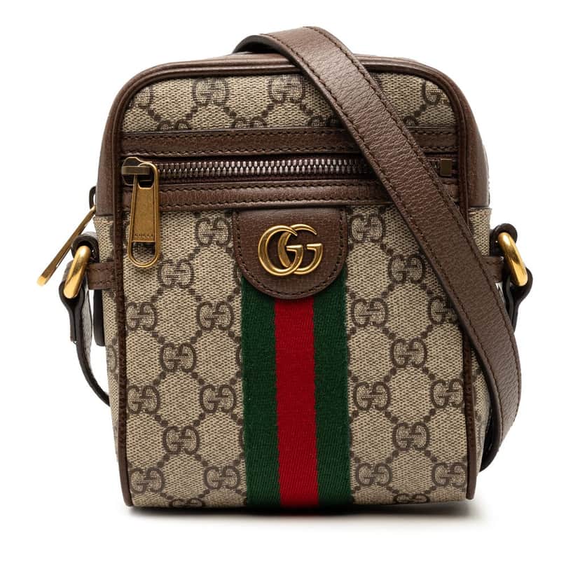 Gucci Mini GG Supreme Web Ophidia Crossbody Beige Very good condition - Front View