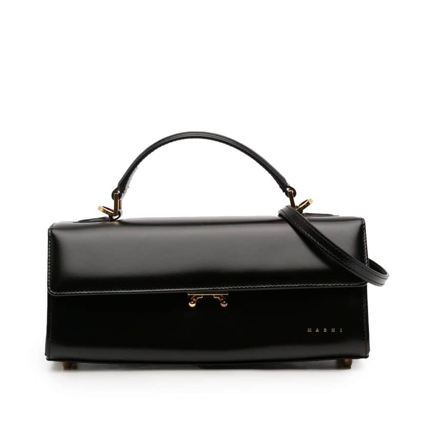 Marni Medium Smooth Calfskin Relativity Handbag Black Leather Very good condition - Front View