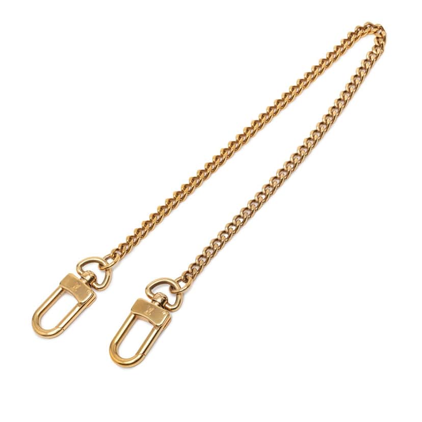 Louis Vuitton Gold Plated Chain Link Bag Strap Gold Metal Very good condition - Front View