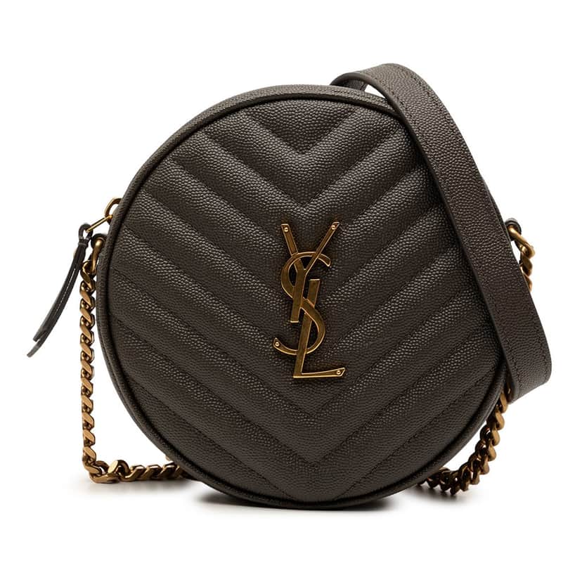 Saint Laurent Grain De Poudre Chevron Round Vinyle Camera Bag Other Leather Very good condition - Front View