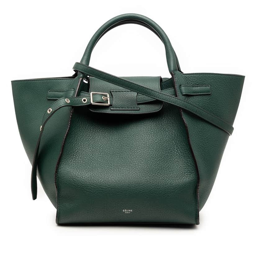Celine Small Grained Calfskin Big Bag Green Leather Very good condition - Front View