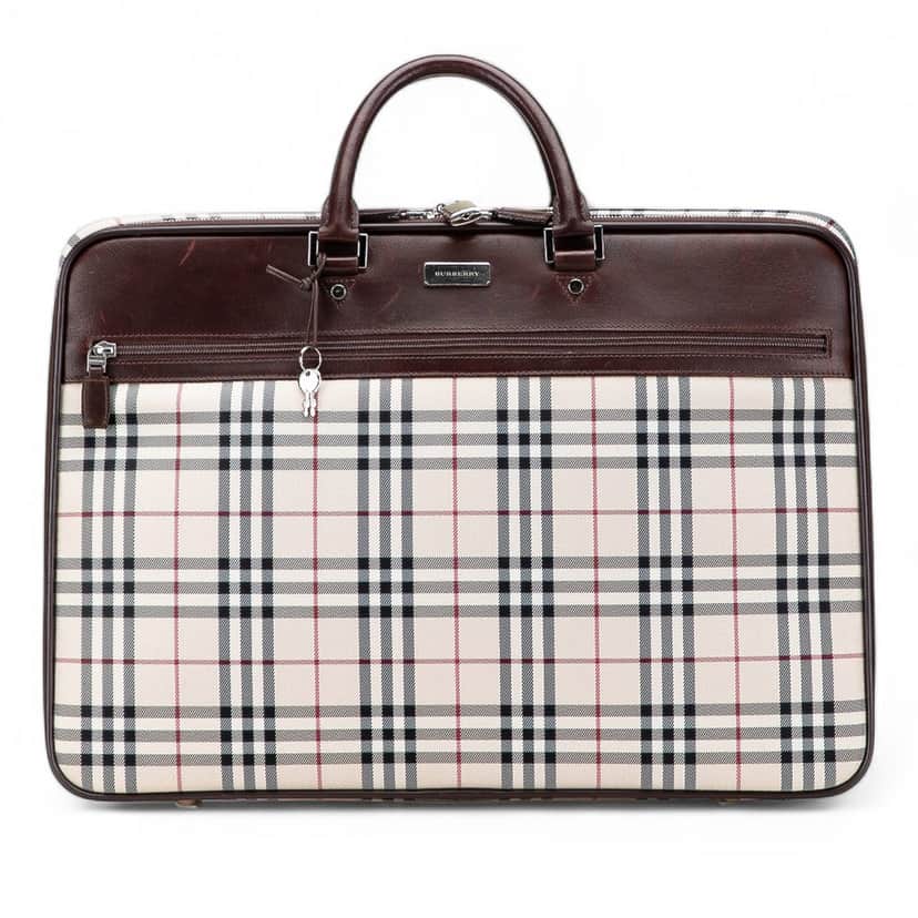 Burberry House Check Canvas Travel Bag Beige Very good condition - Front View