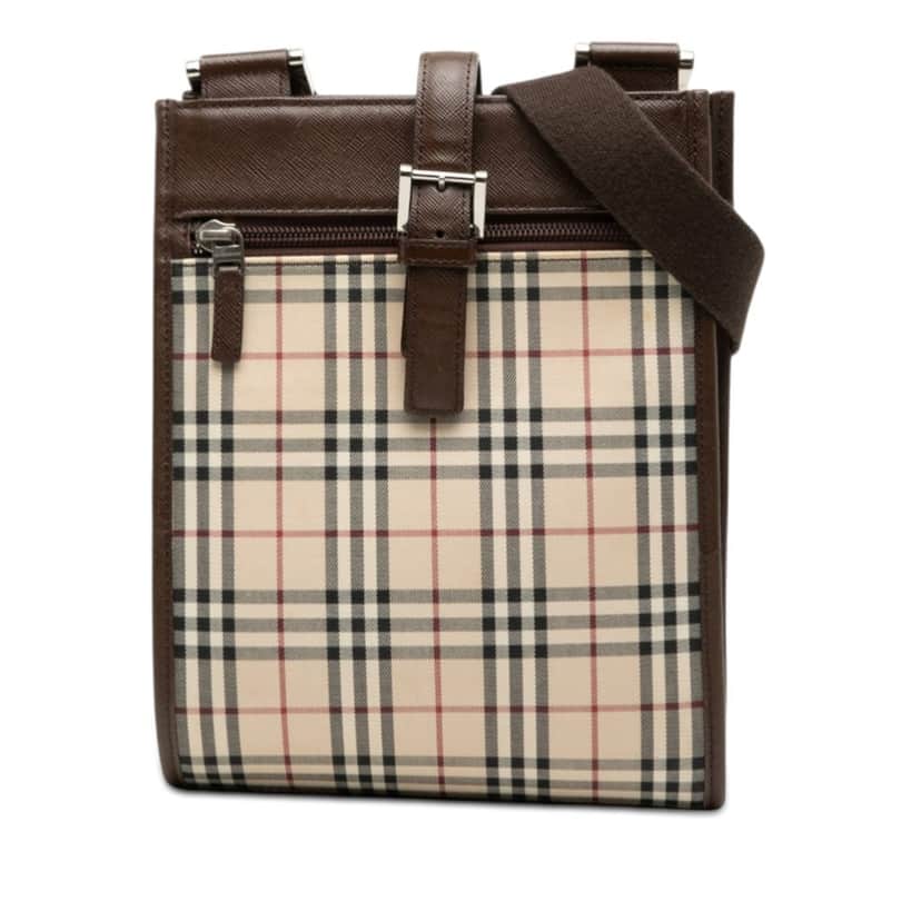 Burberry House Check Canvas Crossbody Beige Very good condition - Front View