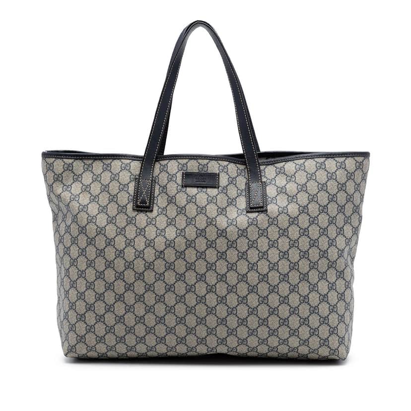 Gucci Large GG Supreme Zippered Tote Beige Very good condition - Front View