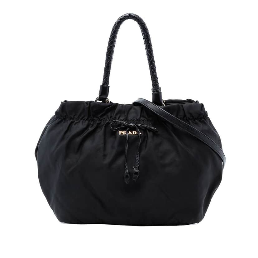 Prada Tessuto Bow Satchel Black Very good condition - Front View