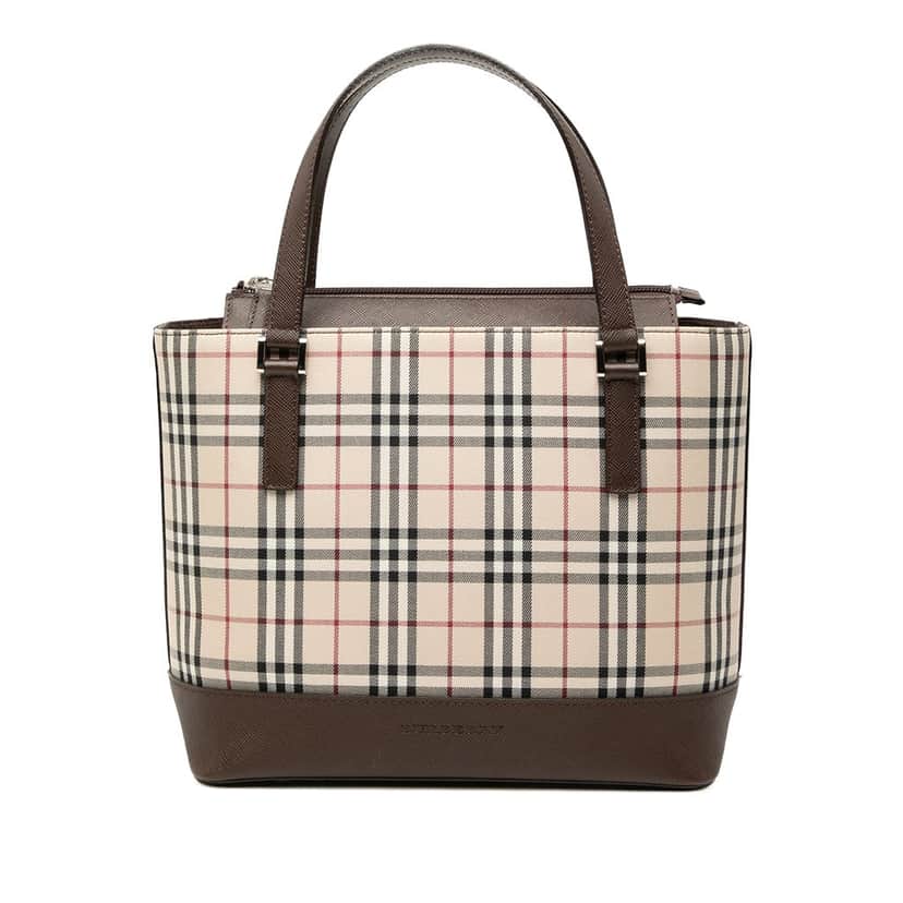 Burberry House Check Canvas Handbag Beige Very good condition - Front View