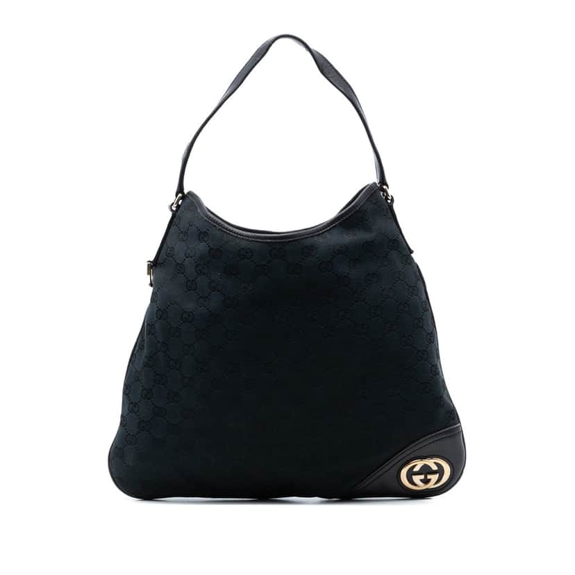 Gucci GG Canvas New Britt Hobo Blue Very good condition - Front View