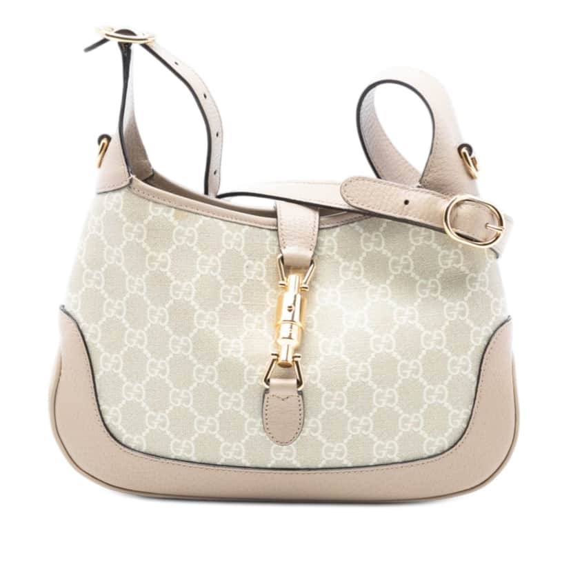 Gucci Small GG Supreme Jackie 1961 Crossbody Beige Very good condition - Front View