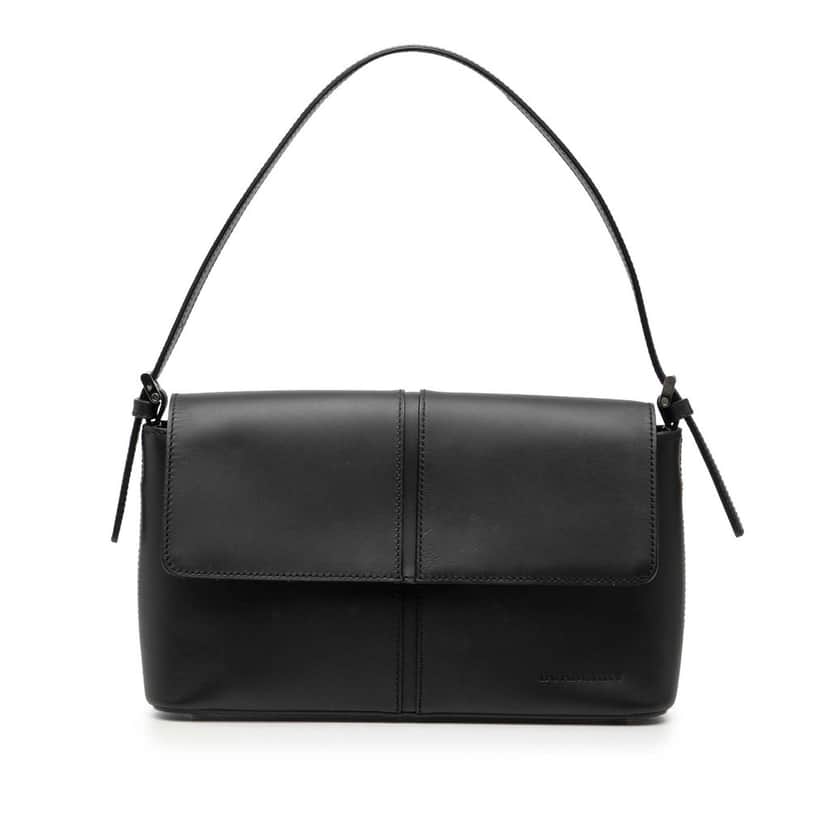 Burberry Leather Flap Shoulder Bag Black Leather Very good condition - Front View
