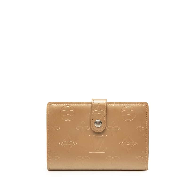 Louis Vuitton Monogram Mat French Purse Brown Leather Very good condition - Front View