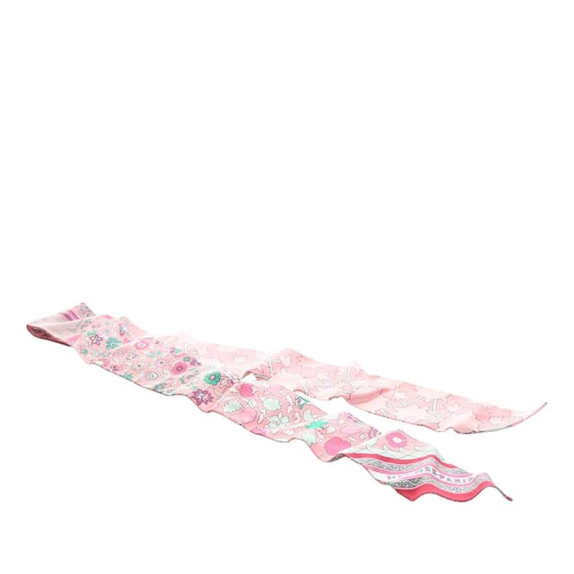 Hermès Tapis Persans Silk Twilly Scarf Pink Very good condition - Front View