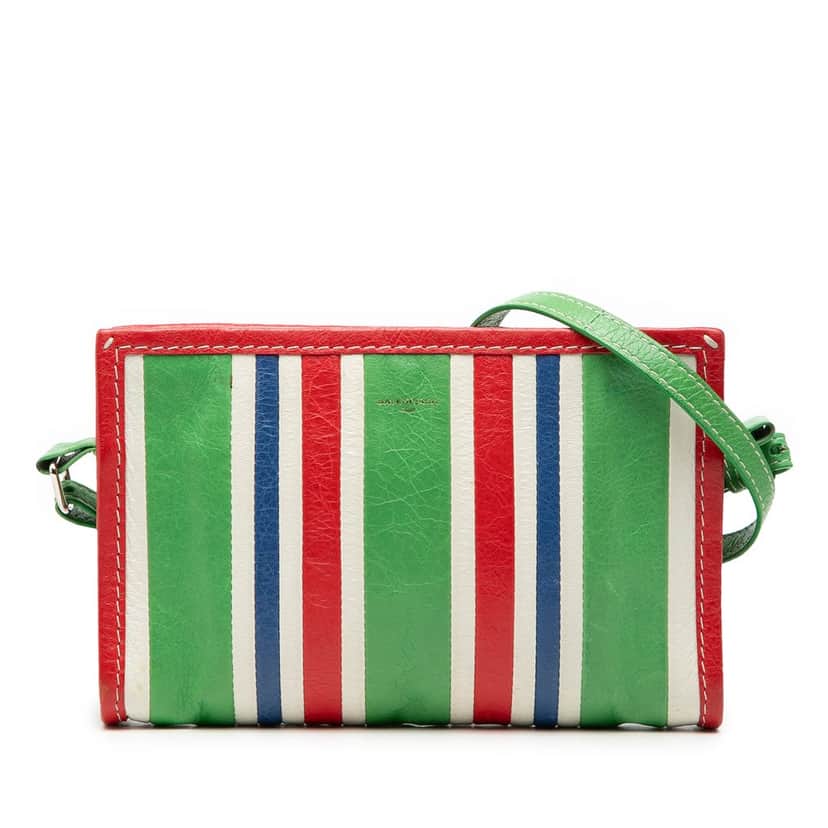 Balenciaga Lambskin Bazar Crossbody Green Leather Very good condition - Front View