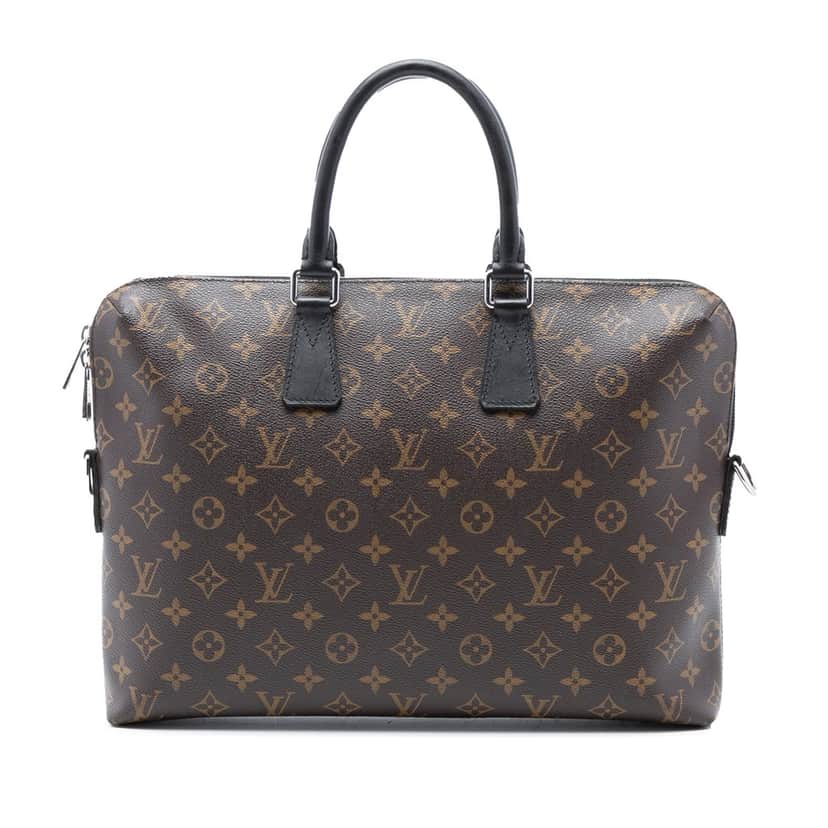 Louis Vuitton Monogram Macassar Porte Documents Jour Brown Very good condition - Front View