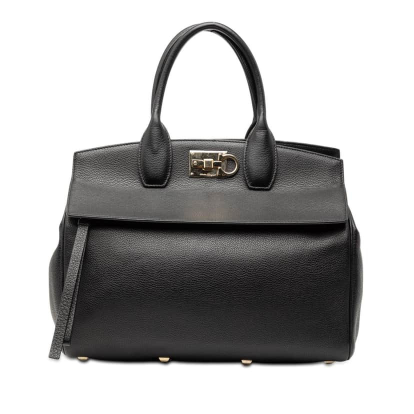 Ferragamo Leather Studio Satchel Black Leather Very good condition - Front View