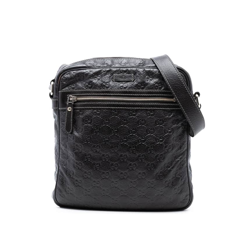 Gucci Guccissima Crossbody Black Leather Very good condition - Front View