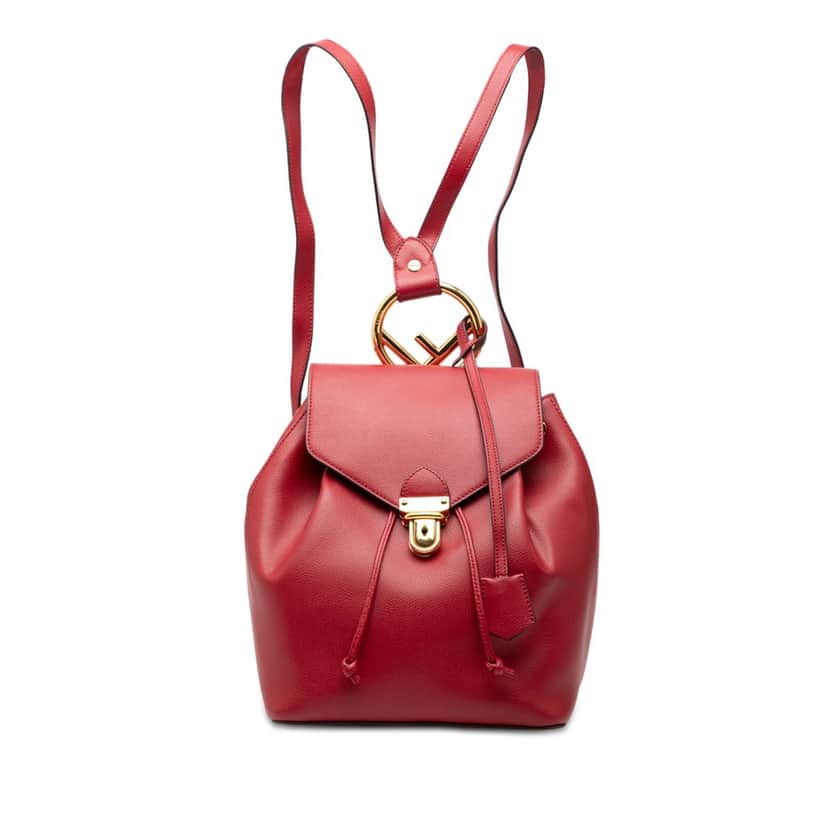 Fendi Leather F is Fendi Backpack Red Leather Very good condition - Front View