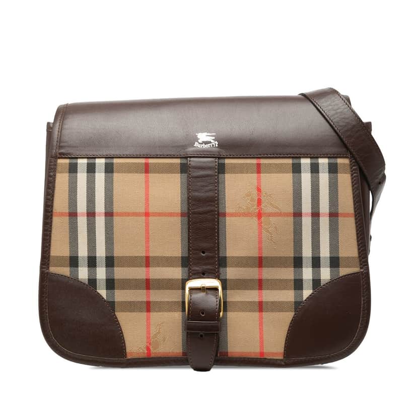 Burberry Haymarket Check Canvas Crossbody Beige Very good condition - Front View