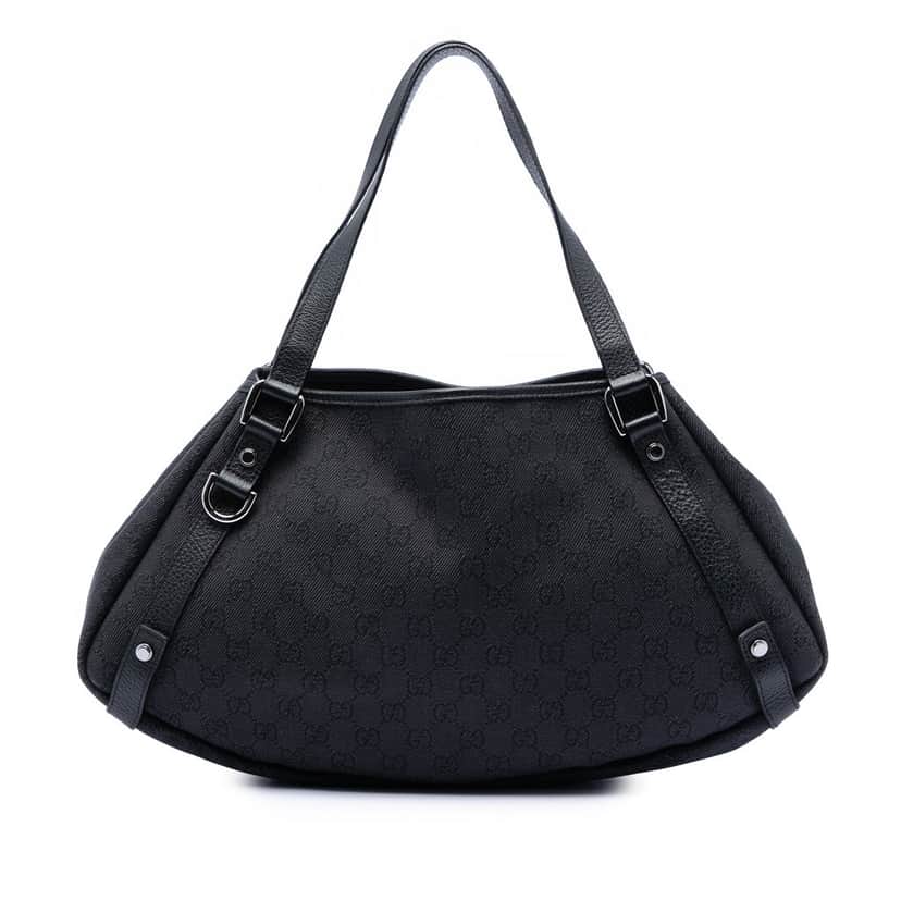 Gucci GG Denim Abbey D Ring Tote Black Very good condition - Front View