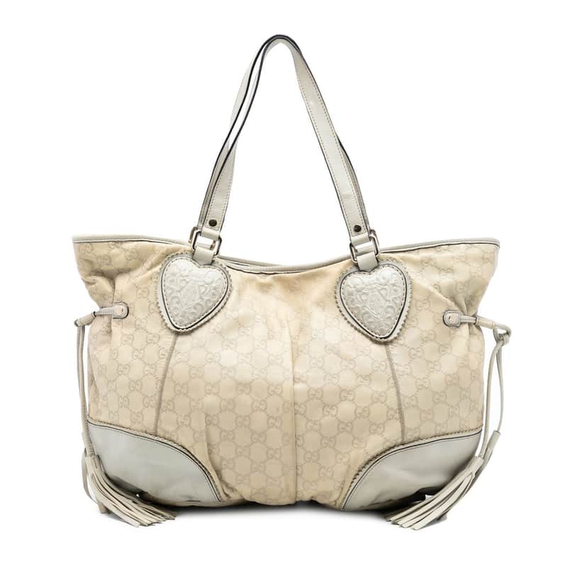 Gucci Large Guccissima Tribeca Tote Beige Leather Very good condition - Front View