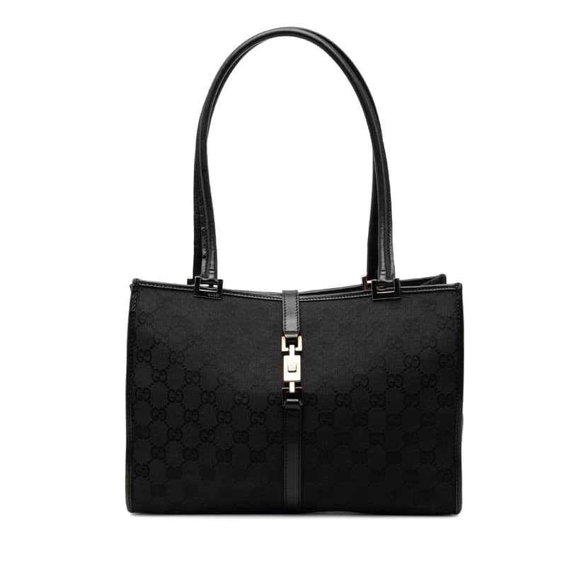 Gucci GG Canvas Jackie Tote Black Very good condition - Front View